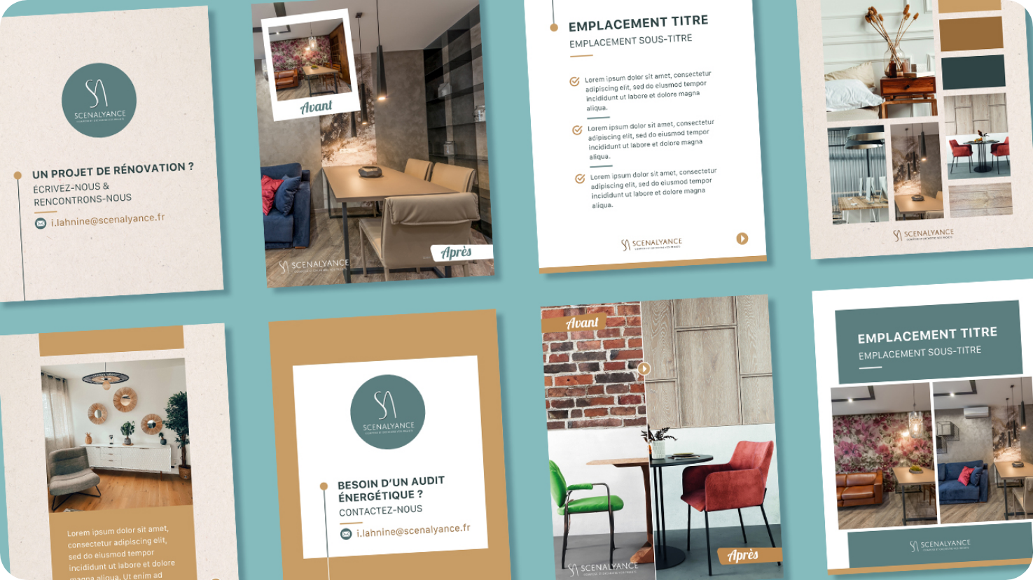 scenalyance architecte interieur template reseaux sociaux publication instagram